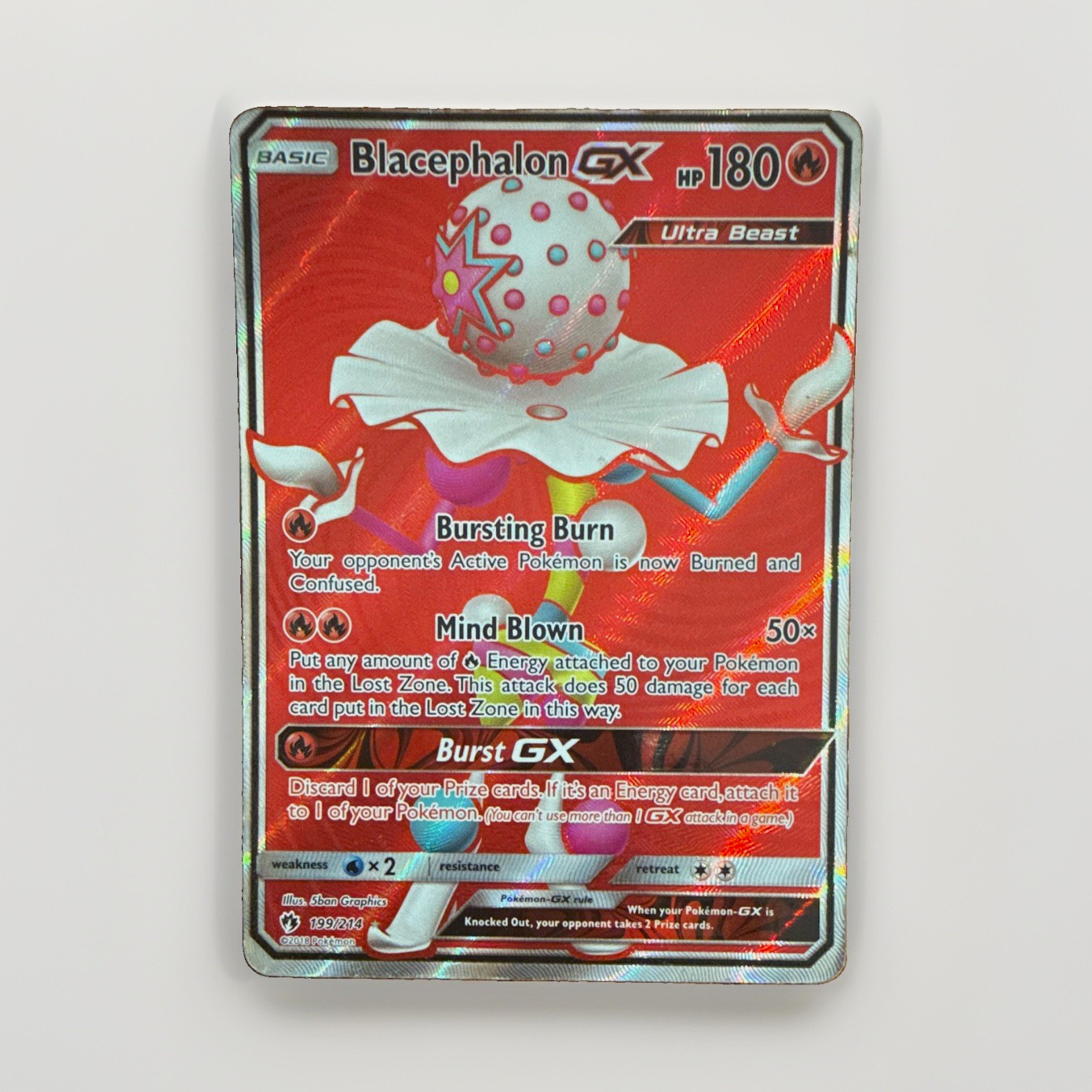 Pokémon TCG Blacephalon GX 199/214 Lost Thunder Ultra Rare Holo 180 HP
