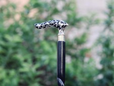 Luxury Brass Handle Walking Stick, Decorative Vintage Cane, Elegant Mobility Aid