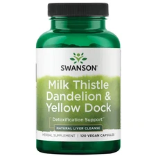 Swanson Herbal Supplements Milk Thistle, Dandelion & Yellow Dock Capsule 120ct