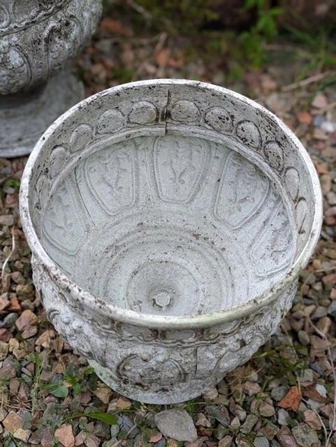 2° set anfora vaso di fiori metallo stile antico giardino cottage... - Immagine 2 di 3