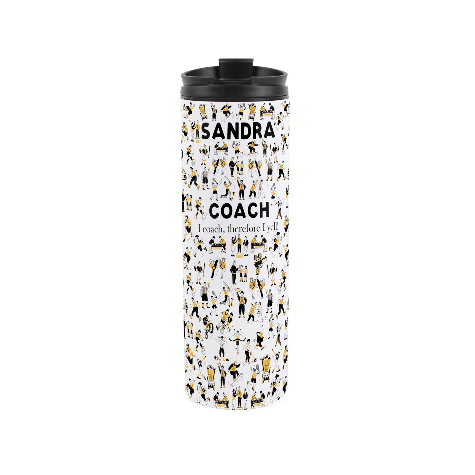 Personalised Sports Coach Travel Flask - Reusable Stainless Steel 500ml Gift