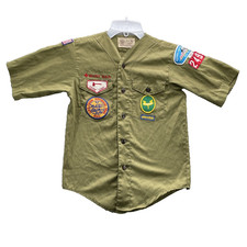 Boy Scouts of America Shirt Youth Large BSA Patches Embroidered USA Uniform 90's