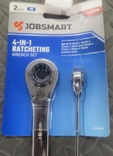 JobSmart 4-in-1 Metric Ratcheting Wrench 2pc Set: 8 10 12 13 & 16 17 18 19 mm