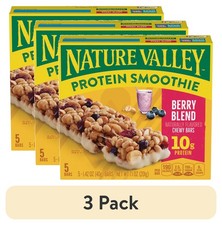 Protein Smoothie Chewy Snack Bars, Berry Blend Flavor, Pack of 5 Bars, 7.1 oz