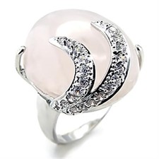 Pink presious gemstone ball ring with pave cz gemstones cocktail outstanding