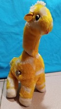 1970s EDEN TOYS GIRAFFE WIND-UP MUSICAL PLUSH w/MOVABLE NECK WORKS