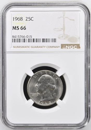1968-D Washington Quarter NGC MS66 Superb Gem BU Uncirculated