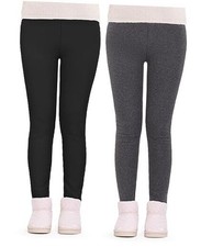 Girls Fleece Lined Leggings Winter Pants Thick and Warm 10-11 Years Color B