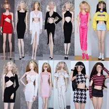 Black White Pink 1/6 Doll Clothes Outfits Set Princess Dress Evening Gown 11.5"