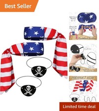 Comfortable Lightweight Pirate Accessories for Halloween Parties   4-Piece Set