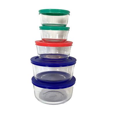 Pyrex 10-Piece Glass Storage Bowl Set 5 Bowls / 5 Lids New in Box 1, 2 & 4  Cup | eBay
