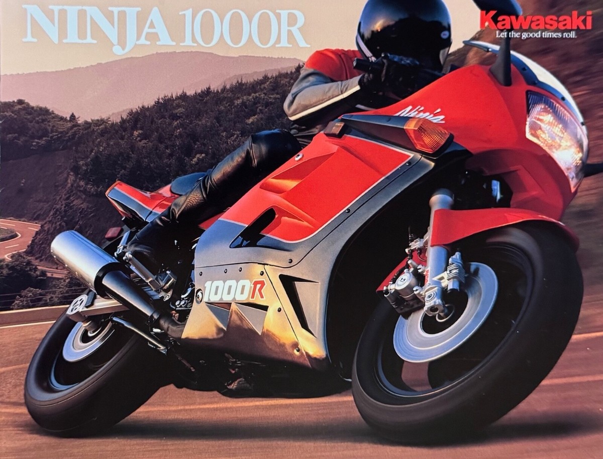 1986 Kawasaki Ninja 1000R 8-page brochure-literature-poster