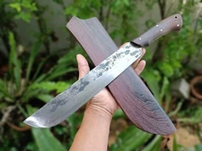 Handmade machete hunting camp knife 11” Bearing steel forged, Full-tang Rosewood