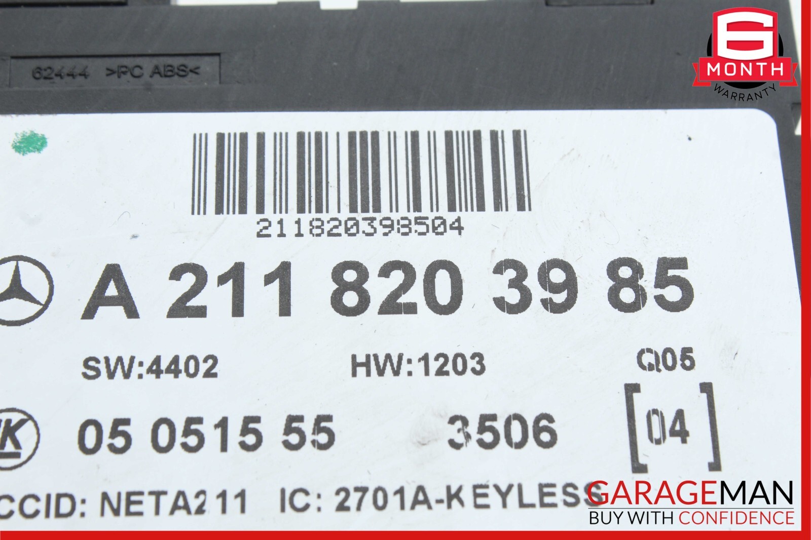 03-11 Mercedes W219 CLS550 E350 Keyless Go Entry Control Module ...