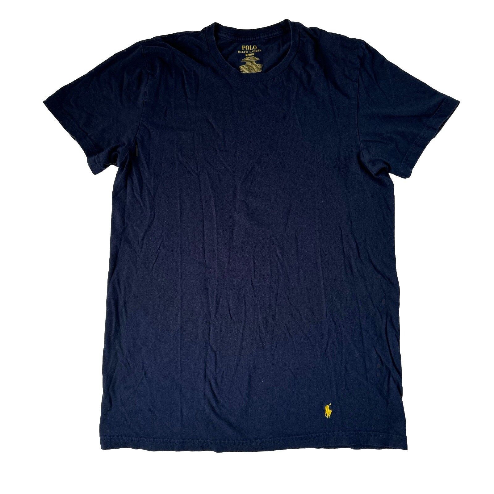 Polo Ralph Lauren T shirt da uomo blu con giallo pony vestibilità classica media