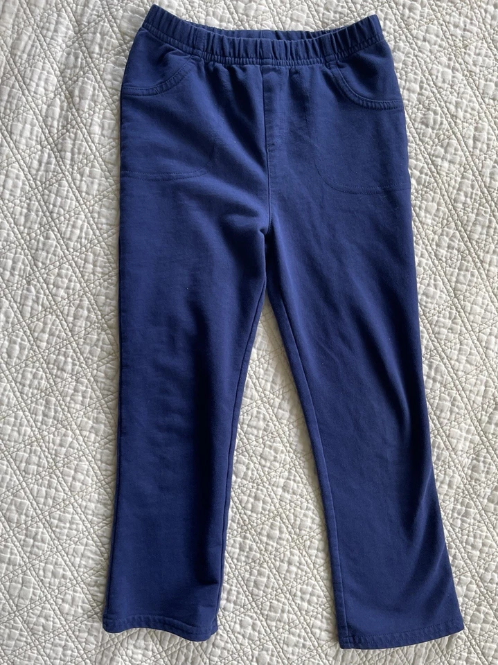 Dos pares de pantalones de punto elásticos para niñas Okie Dokie talla 4Y azul marino y magenta usados en excelente estado Foto 2 de 4