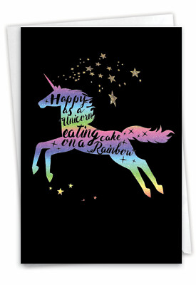 1 Funny Birthday Card with Envelope - Horns and Unicorns C6826IBDG
