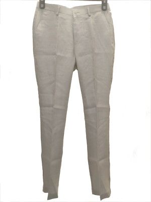 Calvin Klein Men's Classic Slim Fit Solid Linen 4-Pocket Pants, Grey 31Wx30L