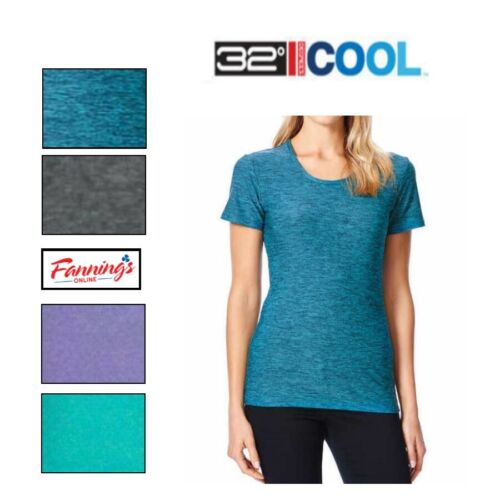 Women's 32 Degrees Cool Short Sleeve Scoop Neck Tee T Shirt B42 - Afbeelding 1 van 15