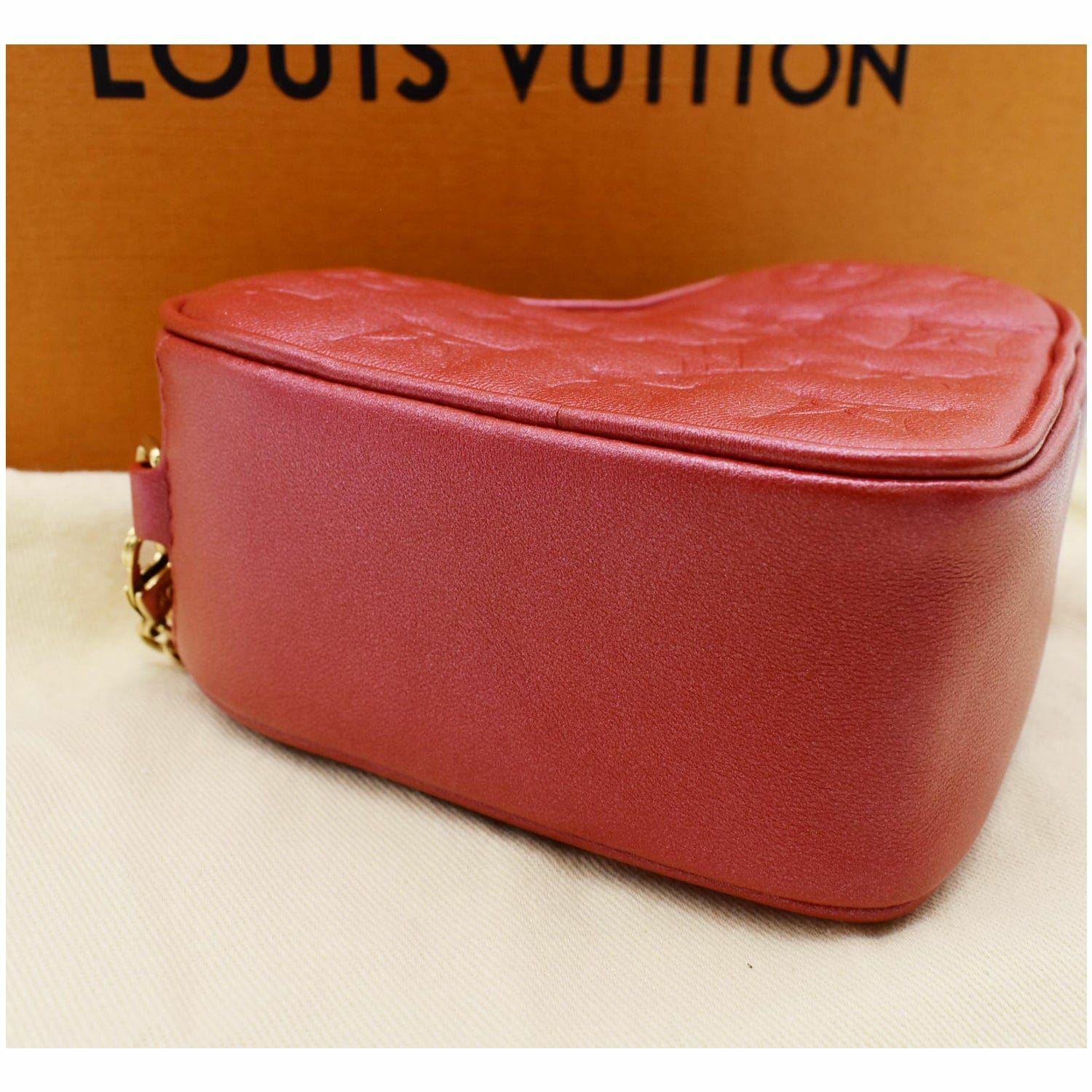 LOUIS VUITTON Heart on Chain Monogram Embossed Crossbody Bag Red eBay