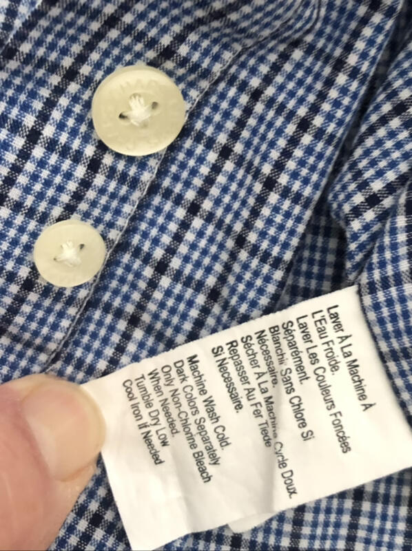 CHAPS  EUC Blue White Plaid Button-down Easy Care… - image 5