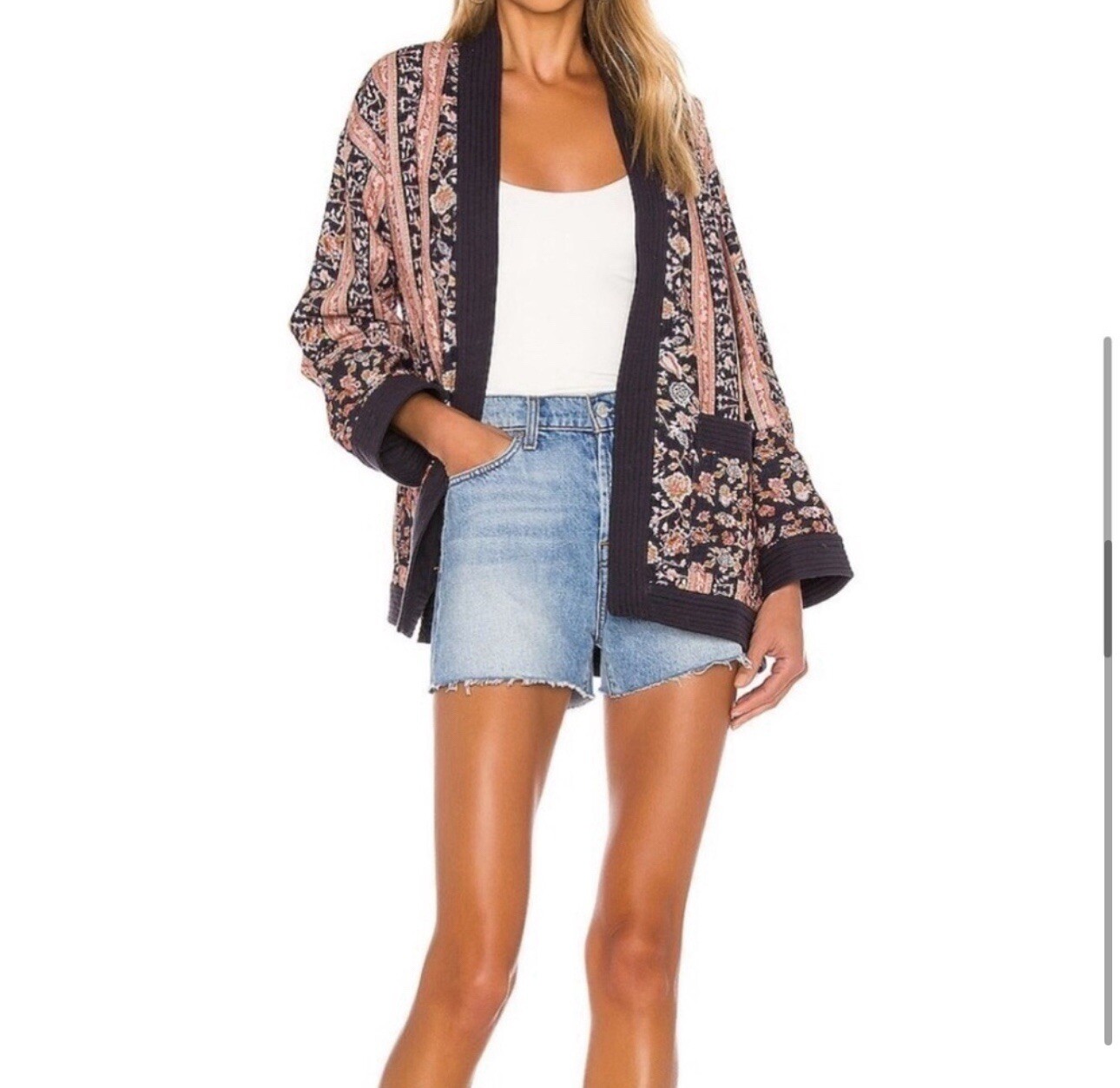 Cleobella Reversible Patchwork Mixed Print Kimono… - image 4