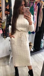 knitted midi jumper dress