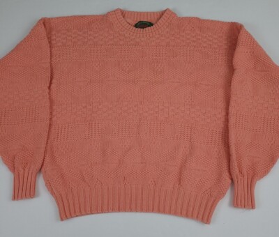 Vintage Lake Harmony Rowing Club Thick Cotton Knit Textured Pattern Sweater USA 