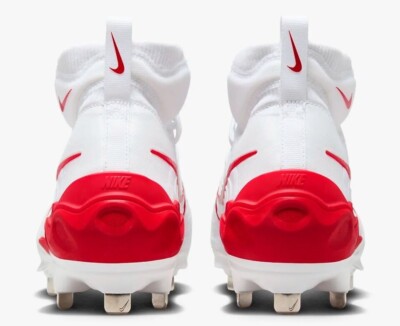 NEW Nike Alpha Huarache NXT Metal Baseball Cleats white red DJ6517