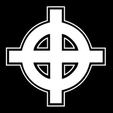 Celtic Cross Vinyl Decal - White 6 Inch