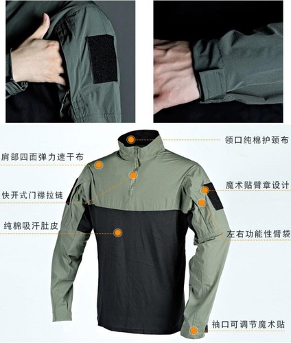 Airsoft Herren Militär Langarm Combat Shirt US Army Outdoor Freizeit Tops Hiking - Bild 7 von 25
