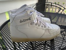 Ditont Girls White Energy Lights Lace Up Sneaker Hi Top Shoes Size 4.5 LED