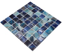 Schwimmbadmosaik Poolmosaik Glasmosaik Blau Changierend Wand Boden KüChe Bad