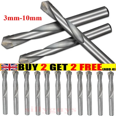 Tungsten Carbide Drill Bits 3~10mm Drills Bit For Stainless Steel Metal Tool UK.