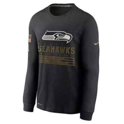 Seattle Seahawks Nike Salute to Service Sideline Long Sleeve T-Shirt Men's NFL