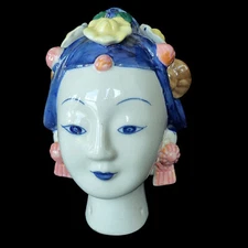 Vintage Chinese Hand Painted Traditional Dolls Porcelain Head