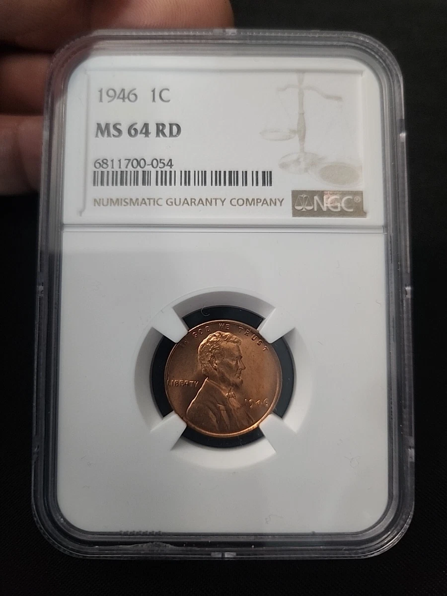 MS 64 Graded 1946 Year Lincoln Wheat US Small Cents (1909-1958
