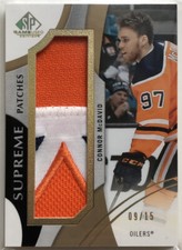 2019-20 UD SP GAME USED SUPREME PATCHES OIL DROP CONNOR MCDAVID #9/15 PA-CM 1/1