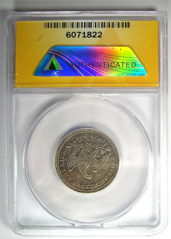 1855-S Arrows Seated Liberty Quarter 25C - ANACS XF40 Detail (EF40) - Rare Date! - Image 3 of 4