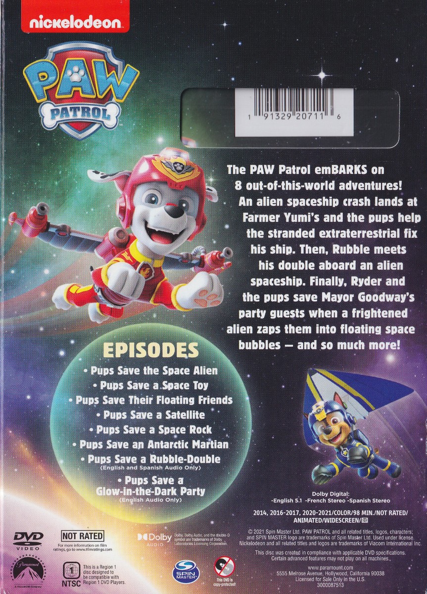 PAW PATROL Pups Save The Alien (DVD 2021) NEW SEALED Region 1 R1