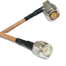 RG142 Silver N MALE ANGLE to TNC MALE Coax RF Cable USA Lot
