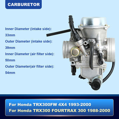 Amazon Com Caltric Carburetor Compatible With Honda 300 Trx300 Fourtrax 1988 2000 New Carb Automotive