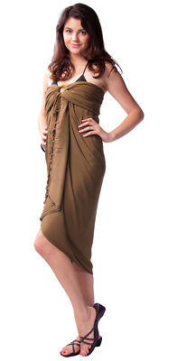 1 World Sarongs Womens Light Brown Sarong