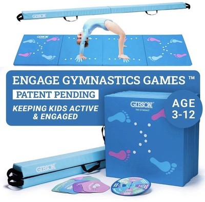 Engage Gymnastics Mat & Balance Beam Foldable Mats/Beam Kids Games Play Set NIB