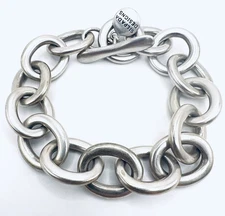 SILPADA B2187 STERLING SILVER 925 OVAL LINK TOGGLE BRACELET 8.5”