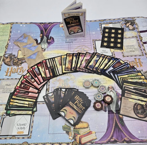Harry Potter TCG 2001  Lot of 104, Gameplay Mat Magic Trick Tokens And More