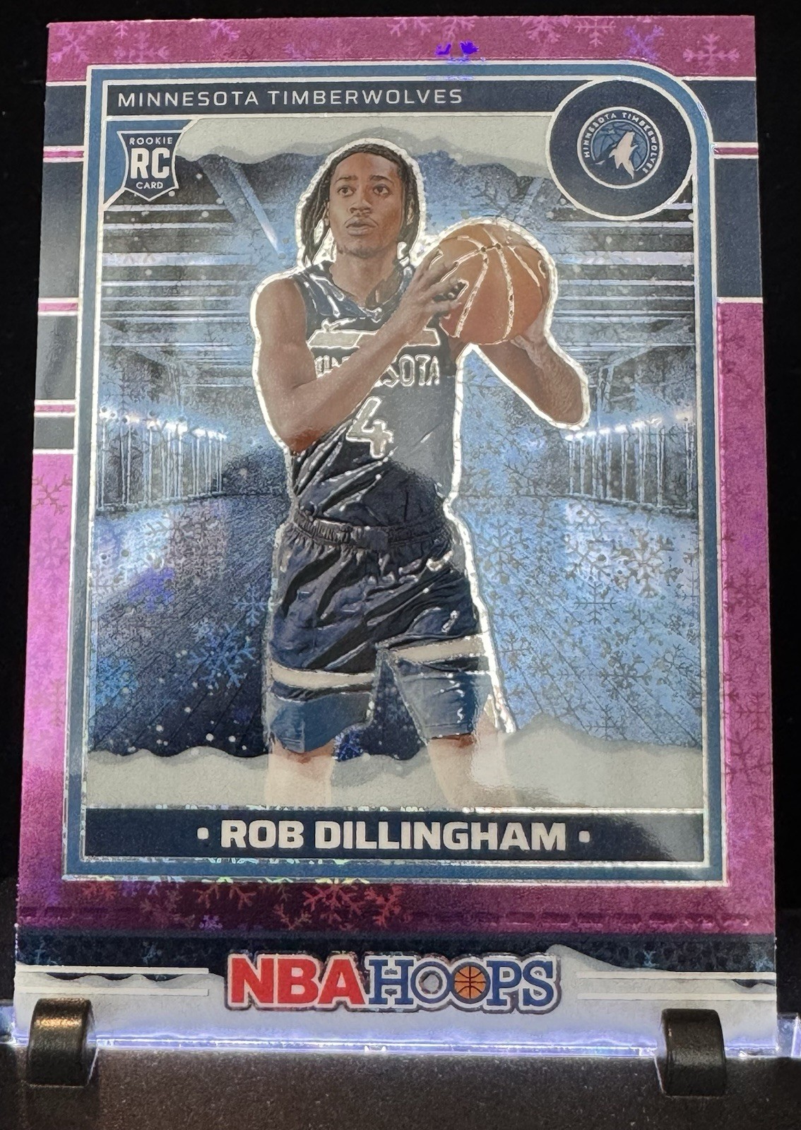 2024-25 NBA Hoops Opti-Chrome Winter Purple Rob Dillingham Timberwolves RC #238