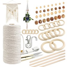 227pcs Macrame Kits 3mm 115yards Wall Hanging Natural Cotton Macrame Cord wit...