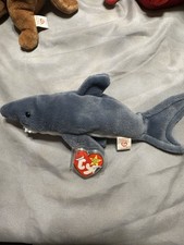Ty Beanie Babies Crunch Shark Plush PVC 1996 Style 4130
