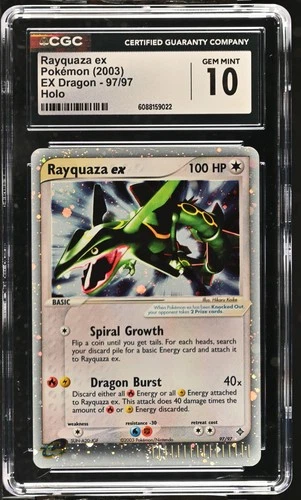 CGC 10 GEM MINT Rayquaza ex 2003 EX Dragon 97/97 Holo SWIRL Pokemon Card